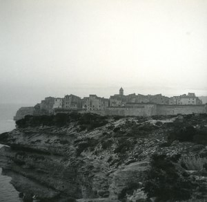 France Corsica Bonifacio Panorama Old Stereo Photo 1920