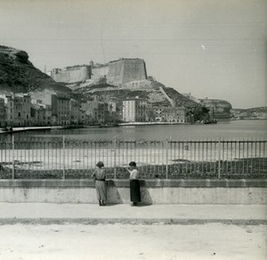 France Corse Bonifacio Panorama ancienne photo stereo Amateur 1920