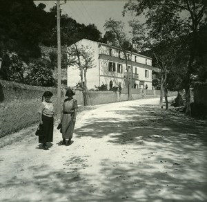 France Corse Bonifacio Hotel des Etrangers ancienne photo stereo Amateur 1920