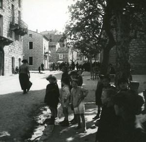 France Corse Porto Vecchio rue Principale ancienne photo stereo Amateur 1920