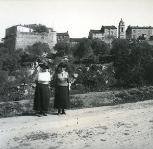 France Corse Porto Vecchio les Remparts ancienne photo stereo Amateur 1920