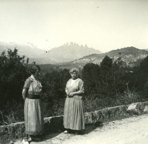 France Corse Route de San Gavino ancienne photo stereo Amateur 1920