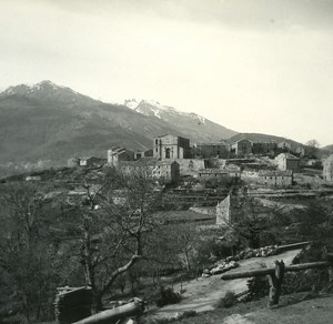 France Corse Cozzano Panorama ancienne photo stereo Amateur 1920