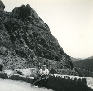 France Corse Sortie de l Inzecca ancienne photo stereo Amateur 1920