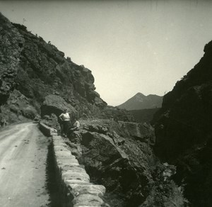 France Corse le Defile de l Inzecca ancienne photo stereo Amateur 1920