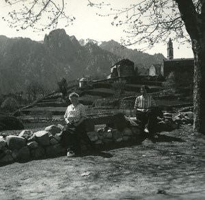 France Corse Ghisoni & le Kyrie Eleison Panorama ancienne photo stereo Amateur 1920