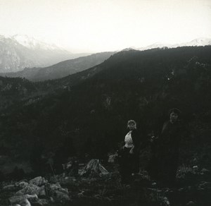 France Corse Col de la Sorba ancienne photo stereo Amateur 1920