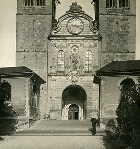 Switzerland Luzern Church Saint Leger Old NPG Stereo Photo 1906