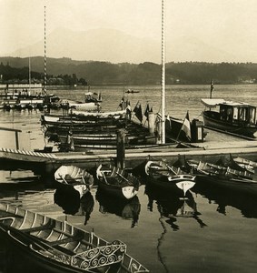 Switzerland Luzern Harbour Old NPG Stereo Photo 1906