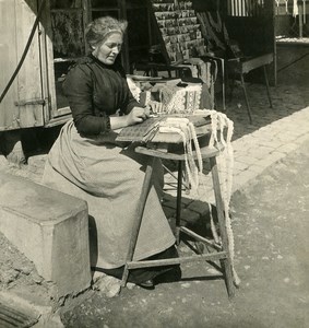 Switzerland Lauterbrunnen Lace Maker Old NPG Stereo Photo 1906