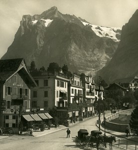 Switzerland Grindelwald Hotel Street Old Werhli Stereo Photo 1906