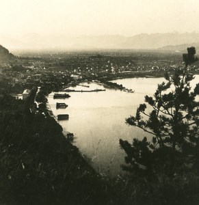 Austria Bodensee Bregenz Panorama Old NPG Stereo Photo 1906