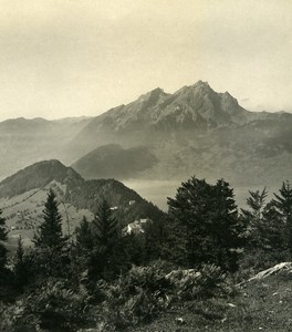 Switzerland Burgenstock Hammetschwand Old Wehrli Stereo Photo 1906