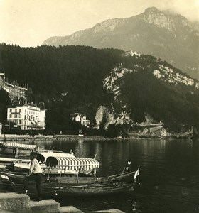 Switzerland Lake Lucern Brunnen Old NPG Stereo Photo 1906