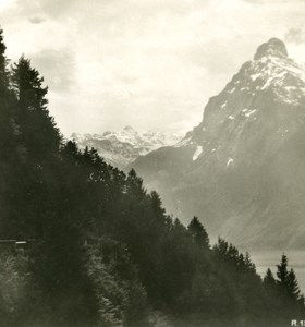 Switzerland Alps Brunnen Urirostock Old Stereo anonymous Studio Photo 1906