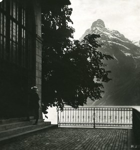 Switzerland Alps Plate of Tell Old Stereo anonymous Studio Photo 1906