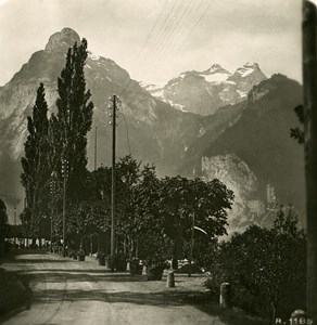 Switzerland Alps Brunnen Axen Road Old Stereo anonymous Studio Photo 1906