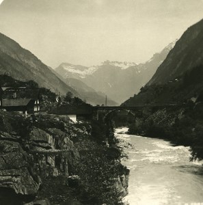 Switzerland Alps Wattingen Panorama Old Stereo anonymous Studio Photo 1906