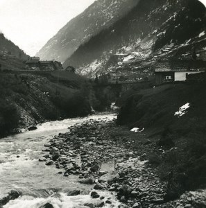 Switzerland Alps Reuss valley Old Stereo anonymous Studio Photo 1906