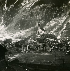 Switzerland Alps Wassen Panorama Old Stereo anonymous Studio Photo 1906