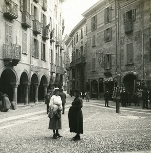 Switzerland Alps Bellinzona Cinema Centrale Old Possemiers Stereo Photo 1920