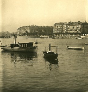 Switzerland Alps Geneva Panorama Old NPG Stereo Photo 1906