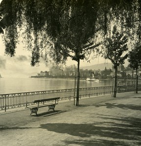 Switzerland Alps Montreux Panorama Old Wehrli Stereo Photo 1906