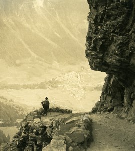 Switzerland Alps Gemmi Pass Old NPG Stereo Photo 1906