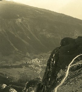 Switzerland Alps Gemmi Pass Old NPG Stereo Photo 1906