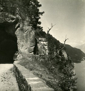 Switzerland Alps Bernese Oberland Lake Thun Old NPG Stereo Photo 1906