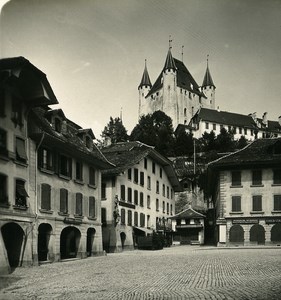 Switzerland Alps Bernese Oberland Lake Thun Old NPG Stereo Photo 1906