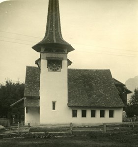 Switzerland Alps Kandersteg Lake Thun Old NPG Stereo Photo 1906