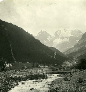 Switzerland Alps Kandersteg Lake Thun Old NPG Stereo Photo 1906