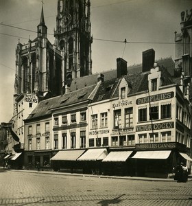 Belgium Port of Antwerp street Aqueduc Old NPG Stereo Photo 1906