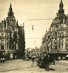 Belgium Port of Antwerp Loys Street Old NPG Stereo Photo 1906