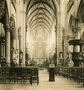 Belgium Port of Antwerp St Paul Interior Old NPG Stereo Photo 1906