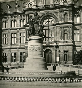 Belgium Port of Antwerp Statue Leopold Wael Old NPG Stereo Photo 1906
