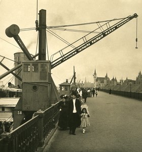 Belgium Port of Antwerp Promenade Van Dyck Old NPG Stereo Photo 1906