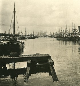 Belgium Port of Antwerp Dock Kattendyck Old NPG Stereo Photo 1906