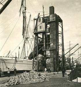 Belgium Port of Antwerp Crane removing a Wagon Old NPG Stereo Photo 1906