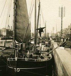 Belgium Port of Antwerp Wharf Flemish Old NPG Stereo Photo 1906
