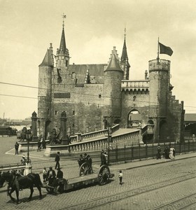 Belgium Port of Antwerp the Steen Old NPG Stereo Photo 1906