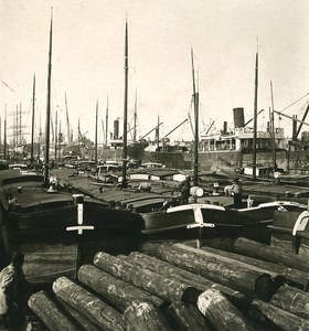 Belgium Port of Antwerp Dock Asia Old NPG Stereo Photo 1906