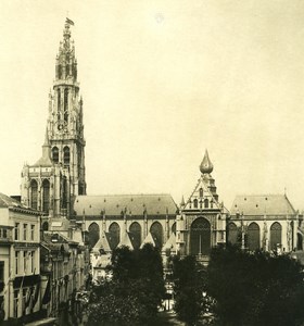 Belgium Antwerp Cathedral Old NPG Stereo Photo 1906