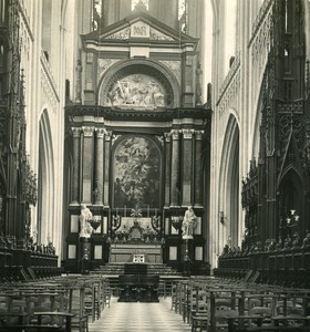 Belgium Antwerp Cathedral Interior Old NPG Stereo Photo 1906