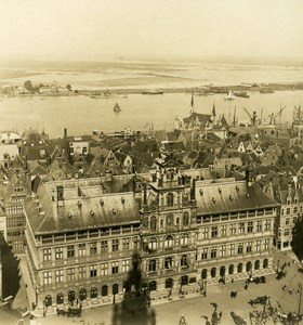 Belgium Antwerp Panorama from Cathedral Old NPG Stereo Photo 1906