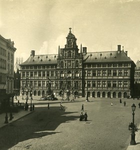 Belgium Antwerp City Hall Old NPG Stereo Photo 1906