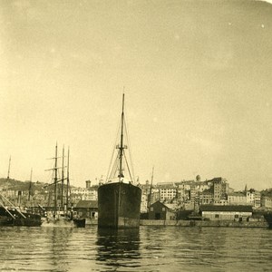 Italy Port of Genoa Wharf Old NPG Stereo Photo 1906