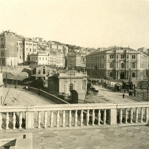 Italy Port of Genoa view from Palace Doria Old NPG Stereo Photo 1906