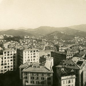 Italy Port of Genoa View of S Maria de Carignano Old NPG Stereo Photo 1906